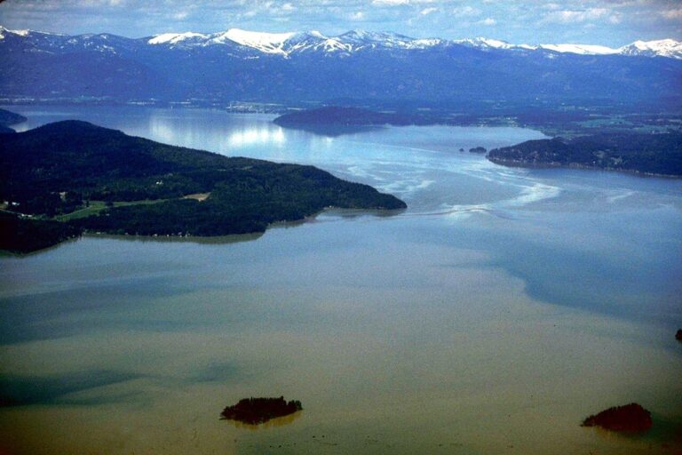 Aerial view of Lake Pend Oreille near Sandpoint