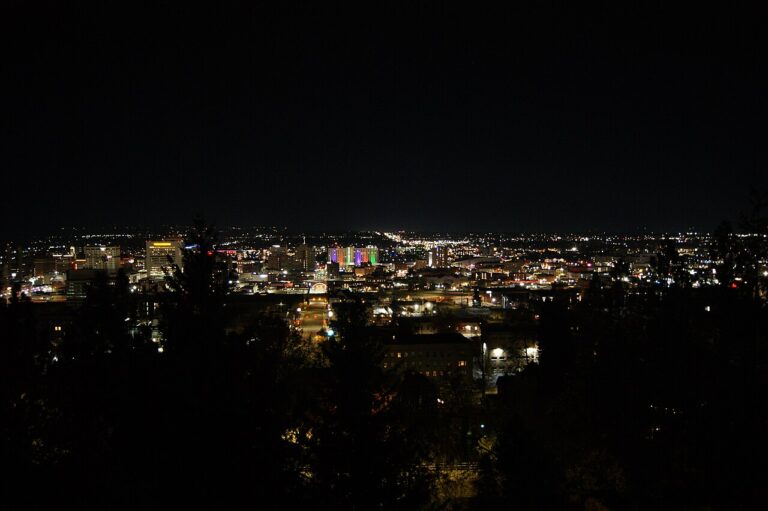 Spokane skyline at night from Cliff Drive