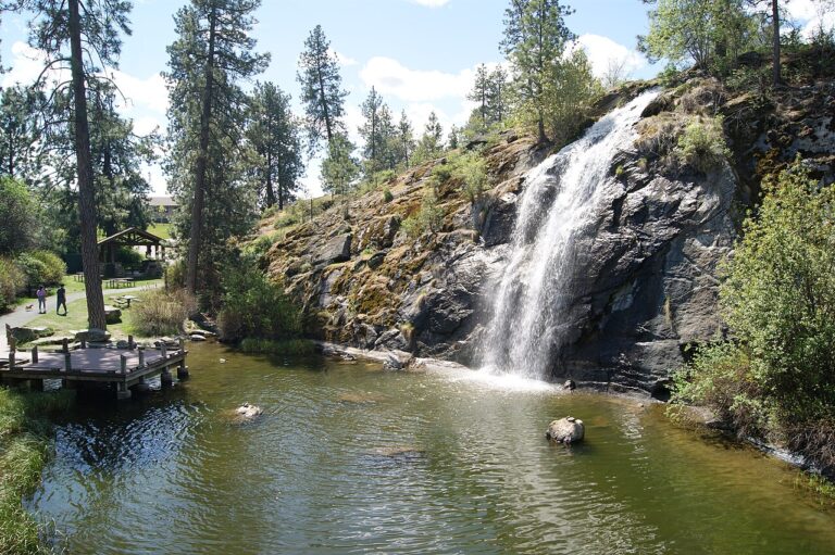 Waterfall at Mirabeau Point Park in Spokane Valley